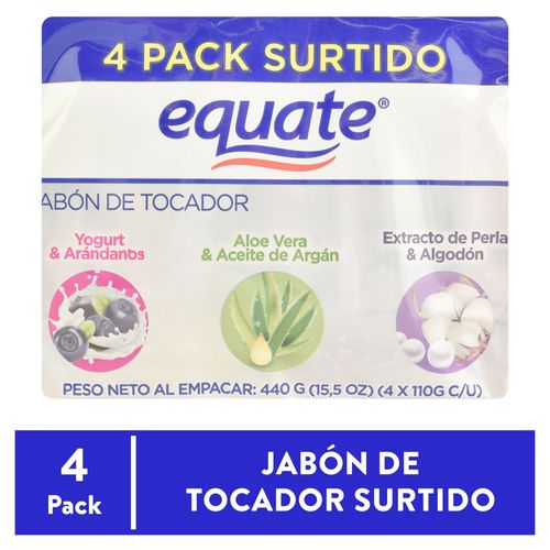 Jabón Equate De Tocador Surtido 4 Pack  - 440 g