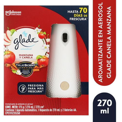 Aromatizante Glade Automático en Aerosol Manzana y Canela Aparato y Repuesto - 175 g