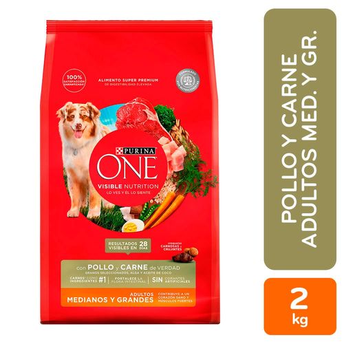 Alimento Para Perro Adulto Purina One  Carne Medianos y Grandes - 2 kg