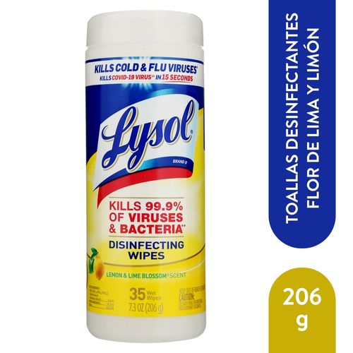 Toallitas Desinfectantes Para Superficies Lysol Spring Waterfall -35 Unidades