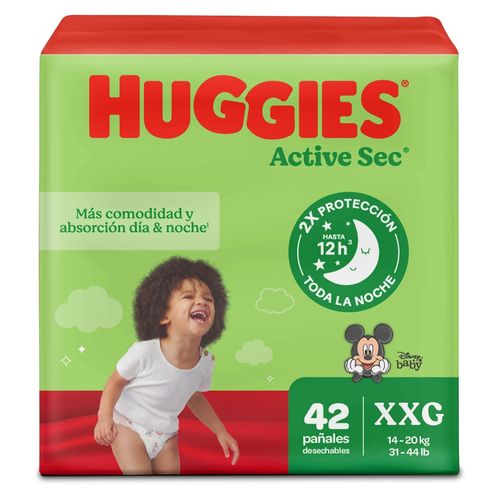 Pañales Huggies Active Sec Etapa 5/XXG  Más Comodida y Absorción - 42 uds