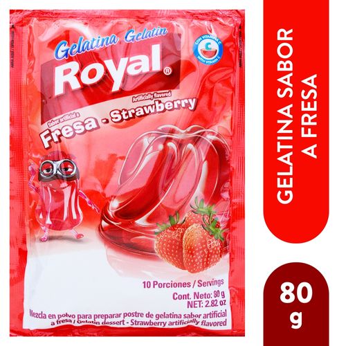 Gelatina En Polvo Royal Sabor A Fresa Sobre - 80g