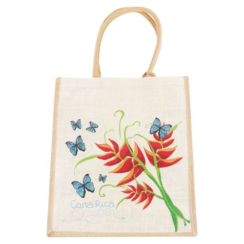 Bolsa De Yute Mariposa Y Aves Paraiso Cr
