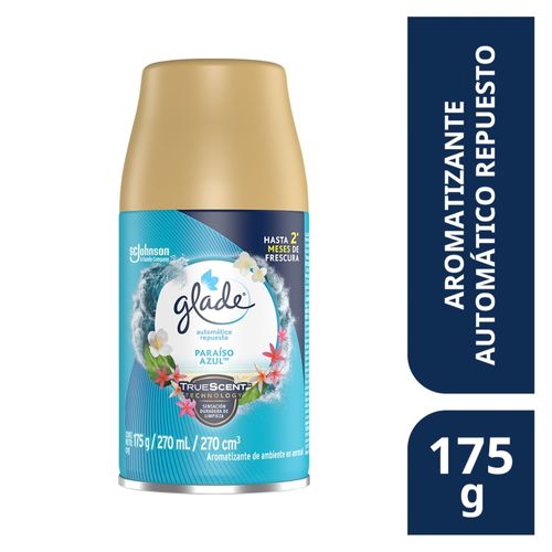 Aromatizante Glade Automático En Aerosol Paraíso Azul Repuesto - 175g