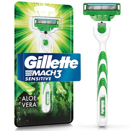 Rasuradora Gillette Mach3 Sensitive con Aloe Vera, Piel Sensible, 1 Ud