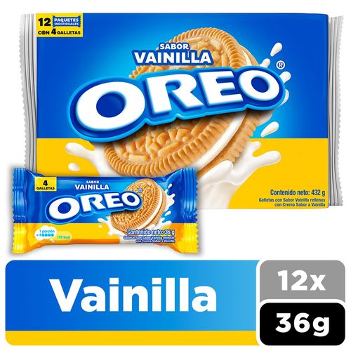 Galletas Oreo Golden Sabor Vainilla 36g Uds 12 Pack - 432g