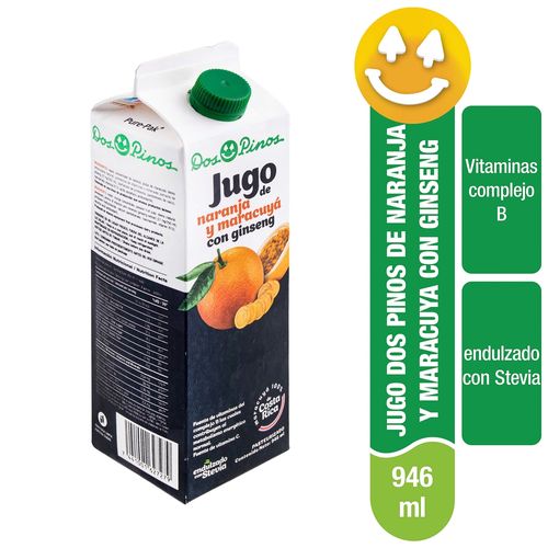 Jugo Dos Pinos De Naranja y Maracuyá Con Ginseng - 946ml