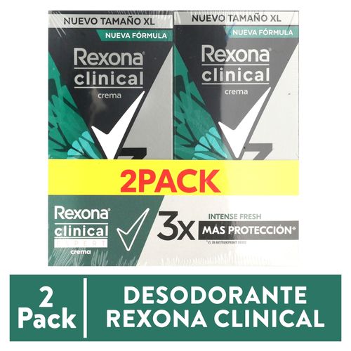 Desodorante Rexona Men Clinical Creama Intense Fresh 2 Pack - 116 g