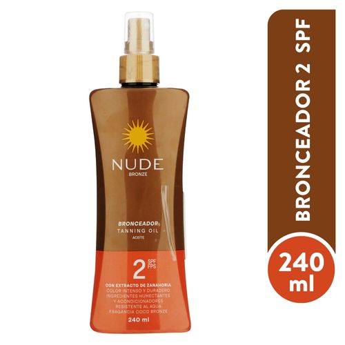 Bronceador Nude aceite FPS 2 - 240 ml