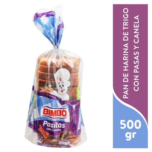 Pan Bimbo Pasitas Con Canela - 500 g