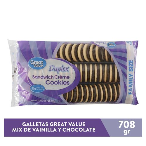 Galleta Great Valeu Duplex De Crema Con Chocolate Rellena De Vainila - 708 g