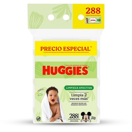 Toallitas Húmedas Huggies Limpieza Efectiva Desechables - 288 uds