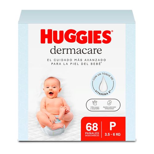 Pañales Huggies Dermacare Etapa 1/P -68 uds