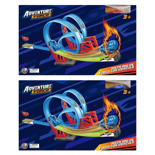 Pista Adventure Force Aro de fuego con vehículo