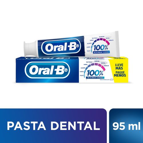 Pasta Dental Oral-B 100% Menta Refrescante Con Flúor -95ml