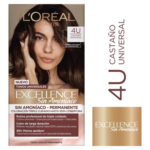 Tinte para cabello L´Oreal excellence tono 4U castaño universal