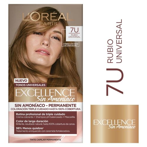 Tinte para el cabello Permanente L'Oréal Paris Excellence Nudes Sin Amoníaco Tono 7U