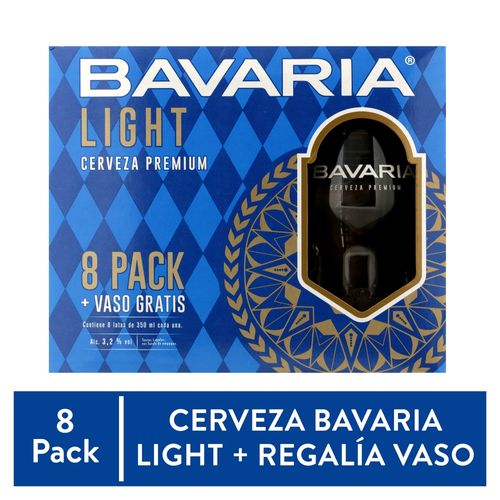 8 Pack Cerveza Bavaria Light Vaso -355ml