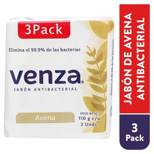 Jabón de Tocador Venza de Avena, 3 Pack -330g