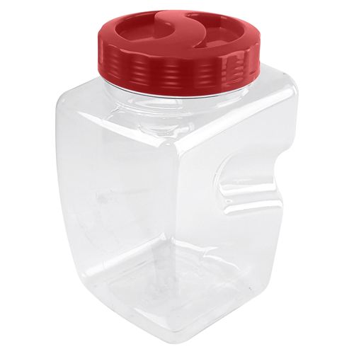 Contenedor Guateplast Cuadrado Clear  (3 L) color Rojo - unidad