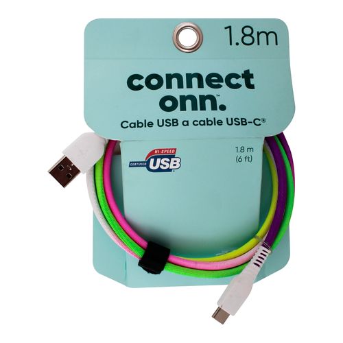 Cable Onn C A rosado USB con luz de 1.8 m