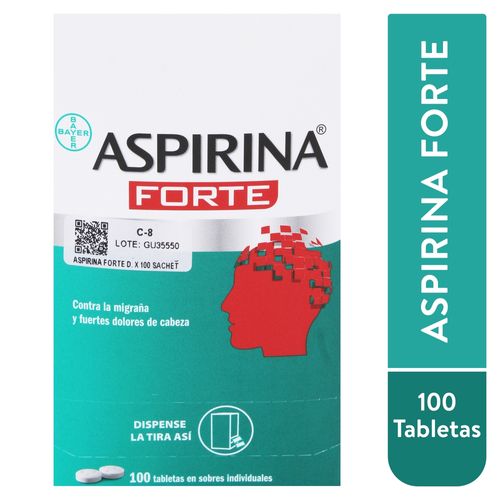 Aspirina Forte, Precio indicado por unidad