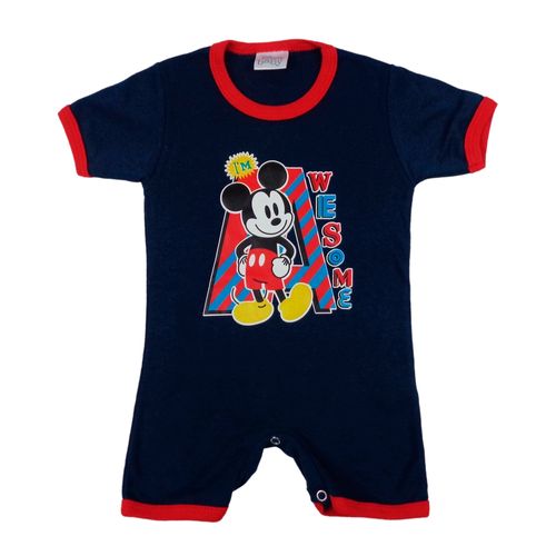 Mameluco Disney Mickey Para Bebito, Color Azul - Talla 6-24 Meses