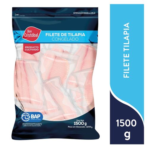 Filete de tilapia congelada Don Cristóbal empacado - 1500 g