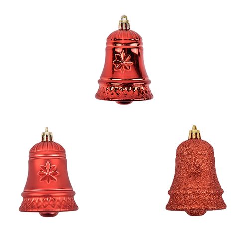 Adorno Árbol Holiday Time colo Rojo -3 pzas/11 cm