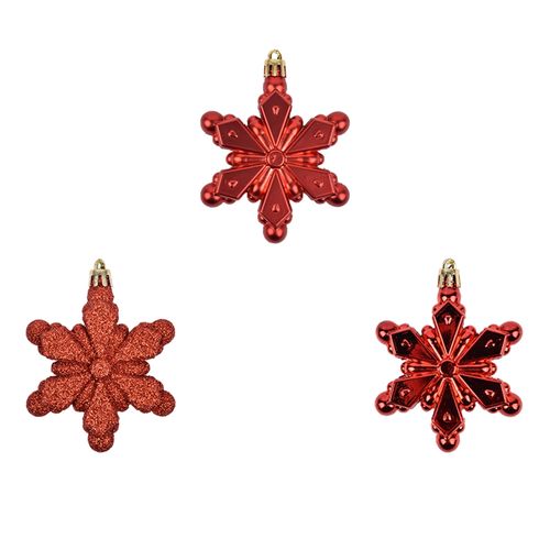 Adorno Árbol Holiday Time colo Rojo -3 pzas/11 cm