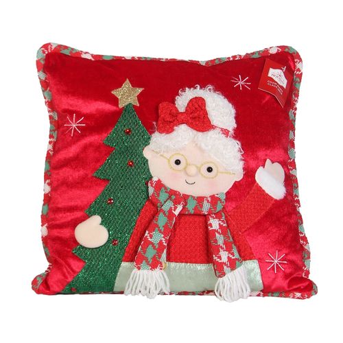Cojín Holiday Time Mamá Claus -38 cm