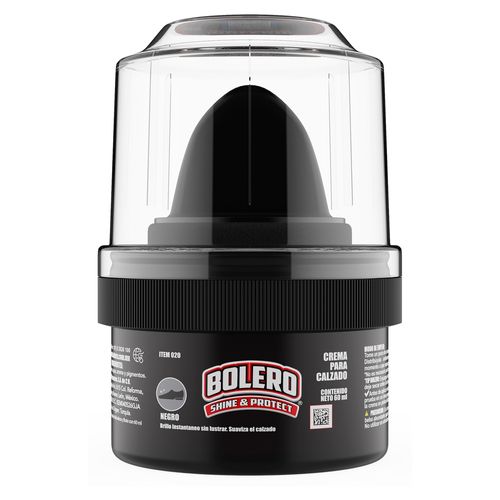 Crema Limpiadora Bolero Para Zapatos, Brillo Instantaneo Color Negro