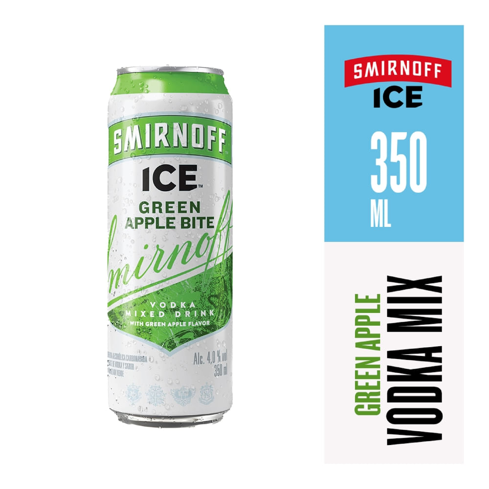 Smirnoff Bebida Saborizada a Base de Vodka Ice Green Apple 350 ml