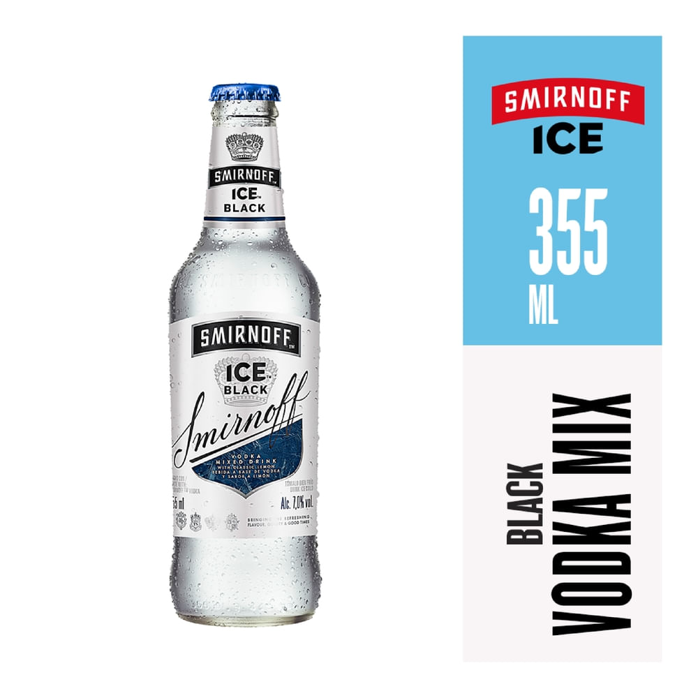 Smirnoff Bebida Saborizada a Base de Vodka Ice Black 355 ml