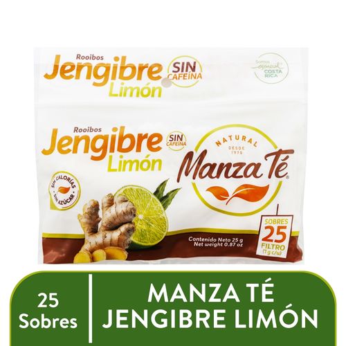 Té Manza Té sabor jengibre limón 25 Uds - 25 g