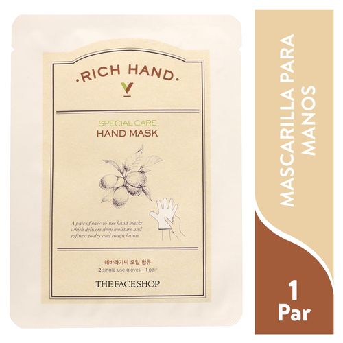 Mascarilla The Face Shop Para Manos, Rich Hand 25 unidades