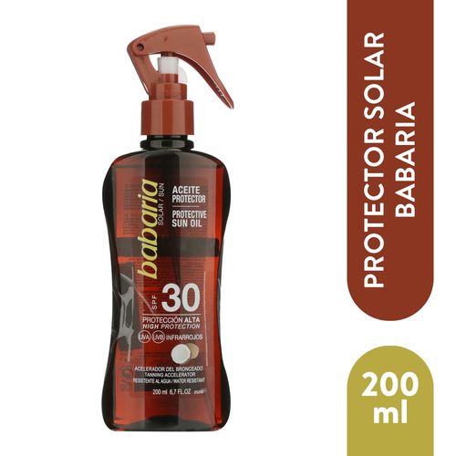 Protector solar Babaria spray de aceite de coco fps 30 - 200 g