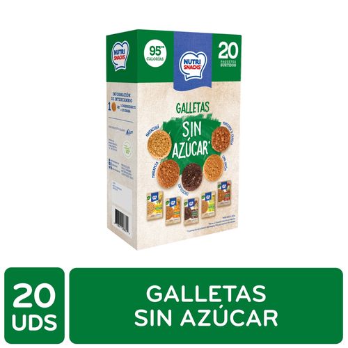 Galletas Nutrisnacks Surtidas sin Azúcar 20 paquetes surtidos - 480 g