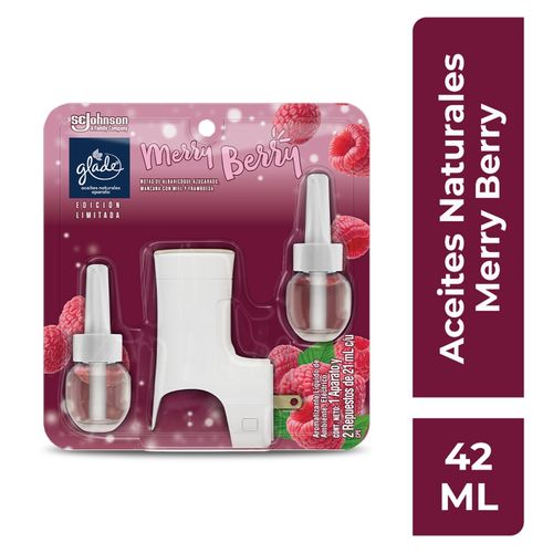 Aromatizante Glade Edición Limitada Aceites Naturales + Repuesto Merry Berry de 21 ml