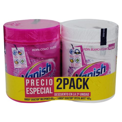 Detergente Vanish en polvo para ropa blanca y de color 2 pack - 450 g