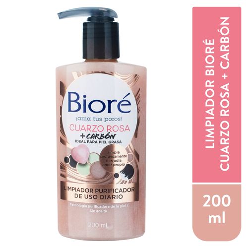 Limpiador purificante biore quarzo roza - 200 ml