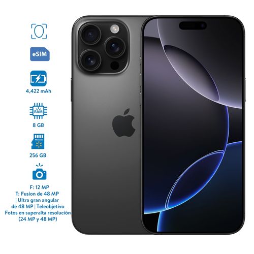 Celular Apple Iphone 16 PRO MAX 8 GB de memoria RAM y 256 GB de almacenamiento