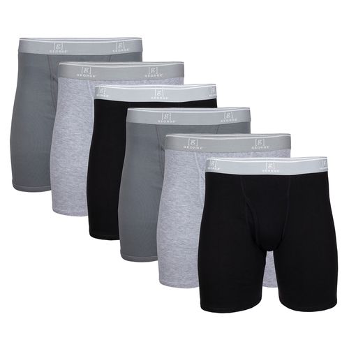 6 Pack Boxer  George  Ajustado Talla XL -Negro/Gris