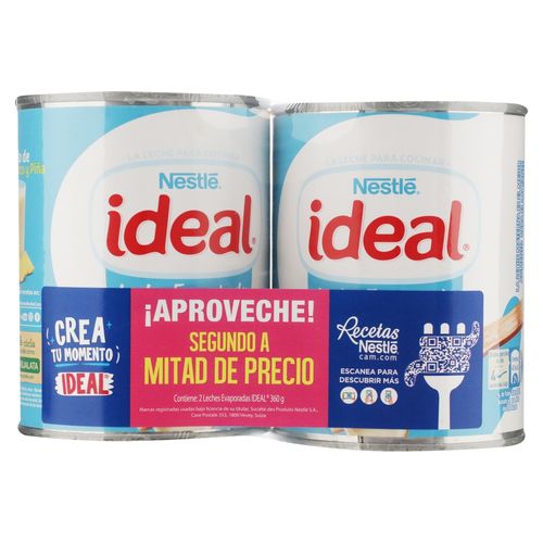 Leche Nestlé ideal evaporada 2 pack - 360 g