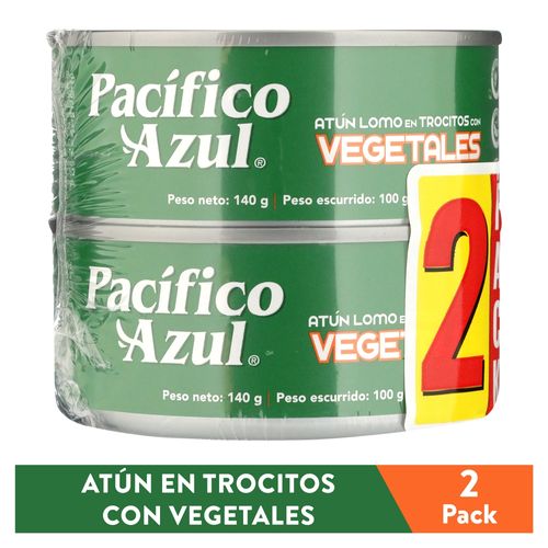 Atún Pacífico Azul lomo en trocitos con vegeteles  2 pack - 280 g