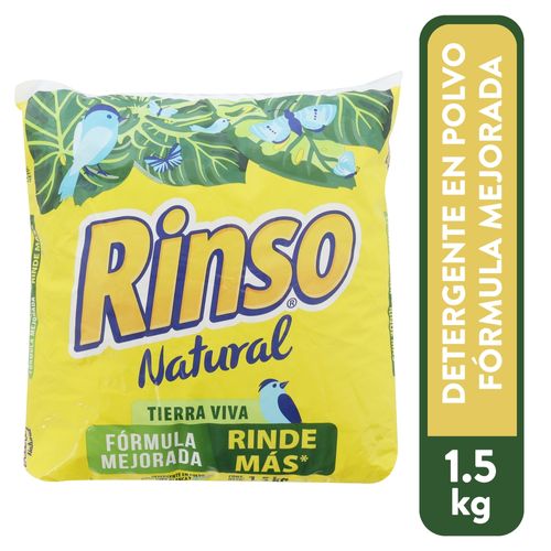 Detergente en polvo Rinso natural tierra viva - 1500 g