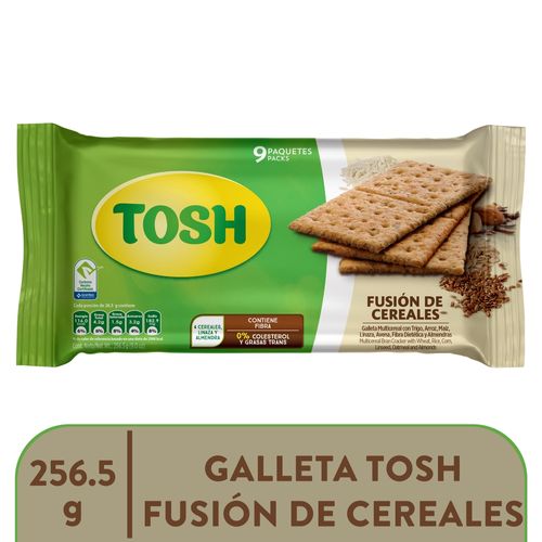 Galleta Pozuelo tosh fusión de cereales 9 pack - 256.5 g