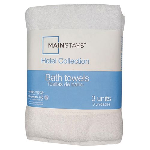 Toallas baño Mainstays color blanco 3 pack