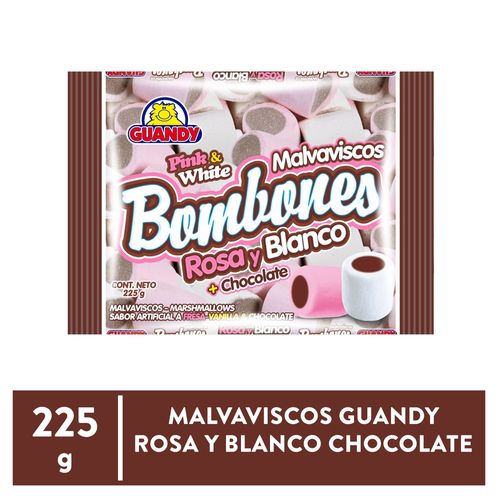 Malvaviscos Guandy Rosa y blanco chocolate - 225 g