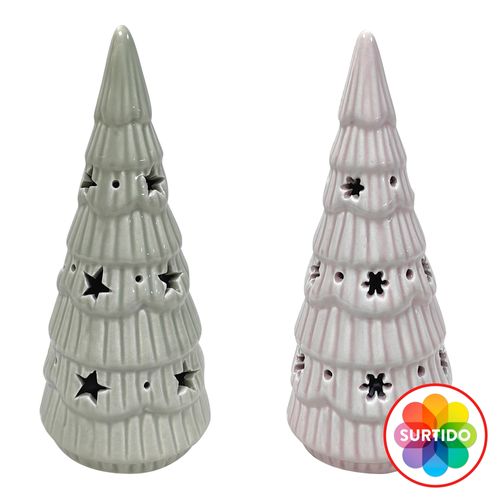 Árbol Iluminado Holiday Time decorativo cerámico -20 cm